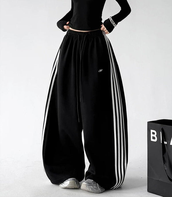 Triple-Stripe Wide-Leg Sweatpants - COPPING THREADS - CT ORIGINALS