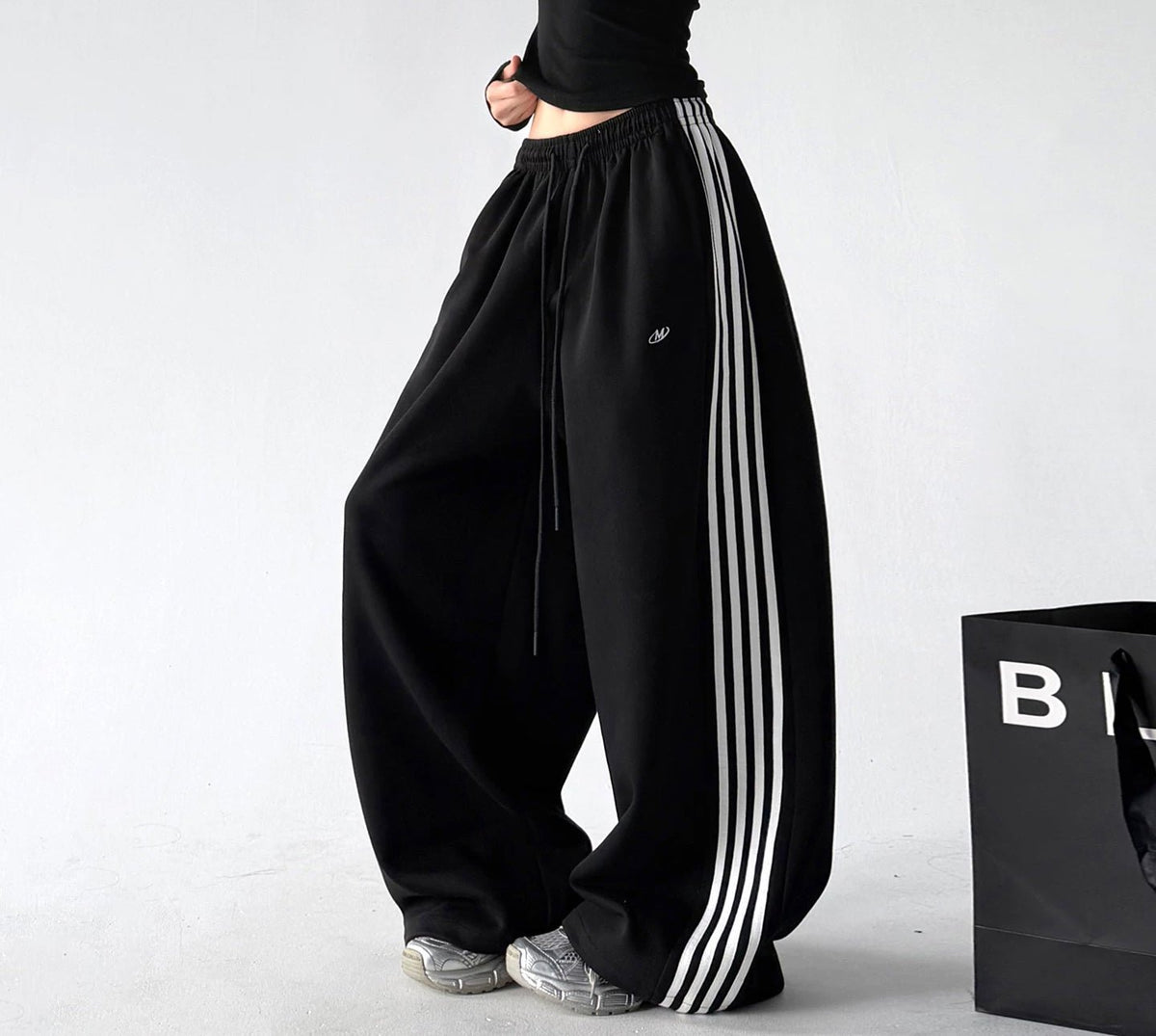 Triple-Stripe Wide-Leg Sweatpants - COPPING THREADS - CT ORIGINALS