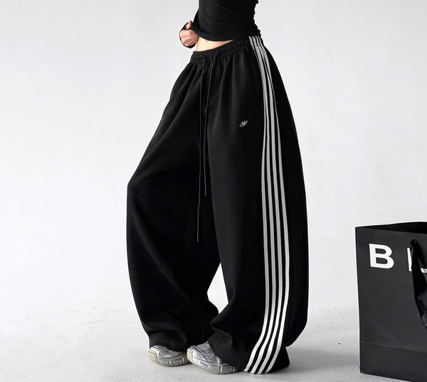 Triple-Stripe Wide-Leg Sweatpants - COPPING THREADS - CT ORIGINALS