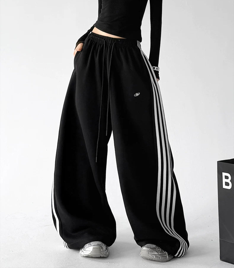 Triple-Stripe Wide-Leg Sweatpants - COPPING THREADS - CT ORIGINALS