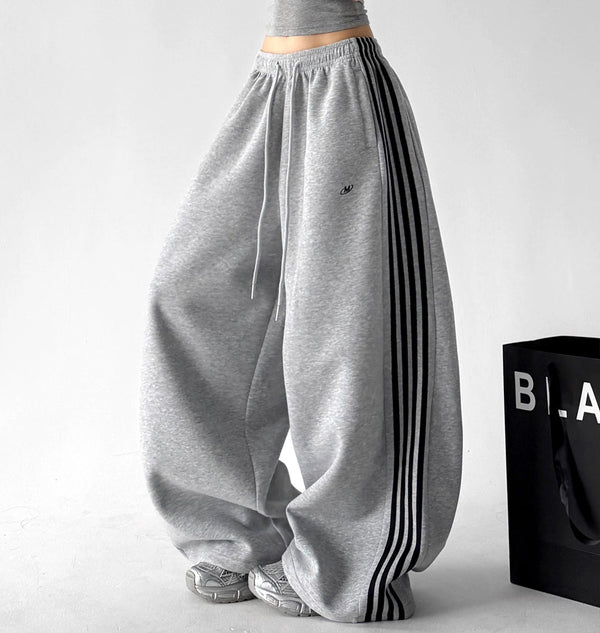 Triple-Stripe Wide-Leg Sweatpants - COPPING THREADS - CT ORIGINALS