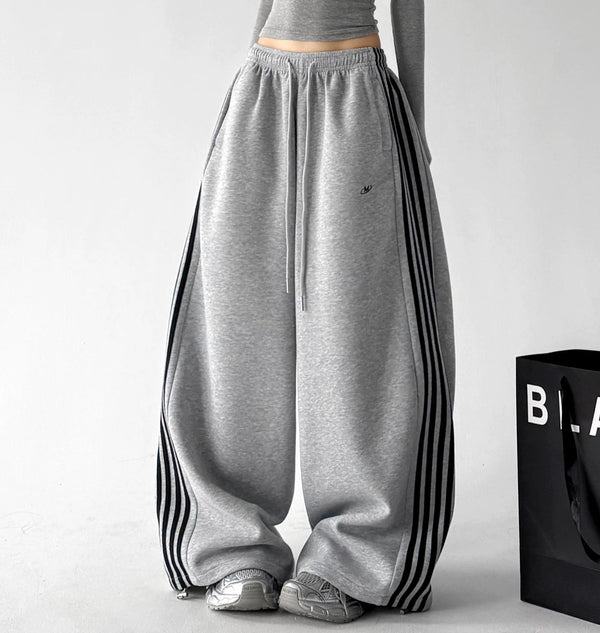 Triple-Stripe Wide-Leg Sweatpants - COPPING THREADS - CT ORIGINALS