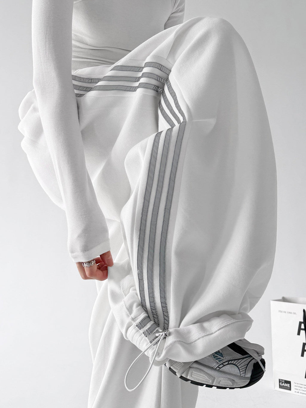 Triple-Stripe Wide-Leg Sweatpants - CT222 - COPPING THREADS - CT ORIGINALS