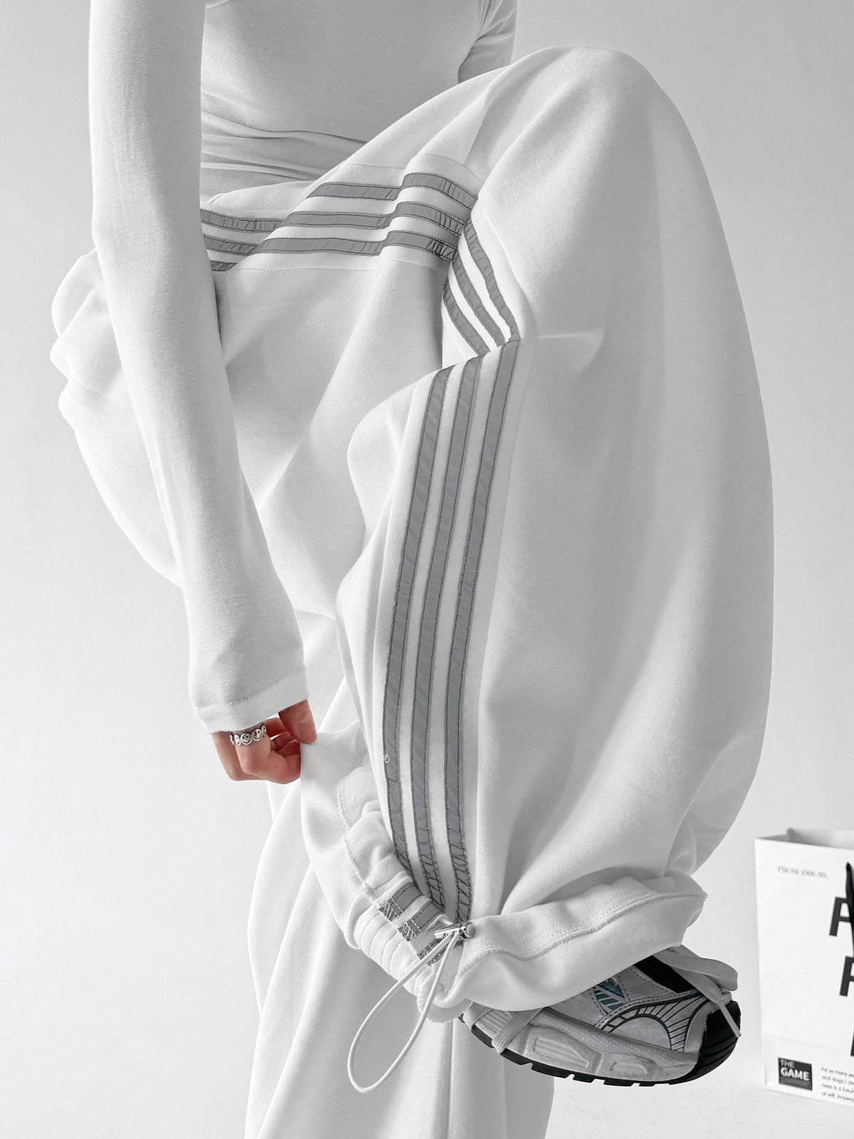 Triple-Stripe Wide-Leg Sweatpants - CT222 - COPPING THREADS - CT ORIGINALS