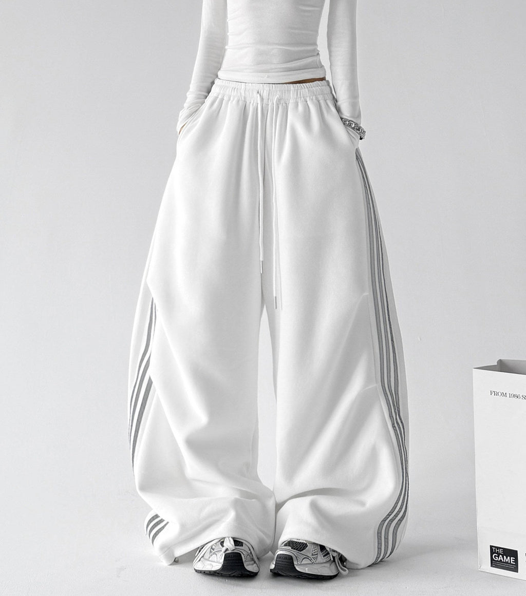 Triple-Stripe Wide-Leg Sweatpants - CT222 - COPPING THREADS - CT ORIGINALS