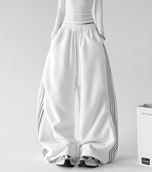 Triple-Stripe Wide-Leg Sweatpants - CT222 - COPPING THREADS - CT ORIGINALS