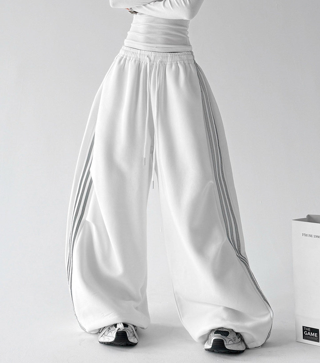 Triple-Stripe Wide-Leg Sweatpants - CT222 - COPPING THREADS - CT ORIGINALS