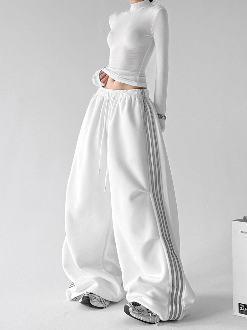 Triple-Stripe Wide-Leg Sweatpants - CT222 - COPPING THREADS - CT ORIGINALS