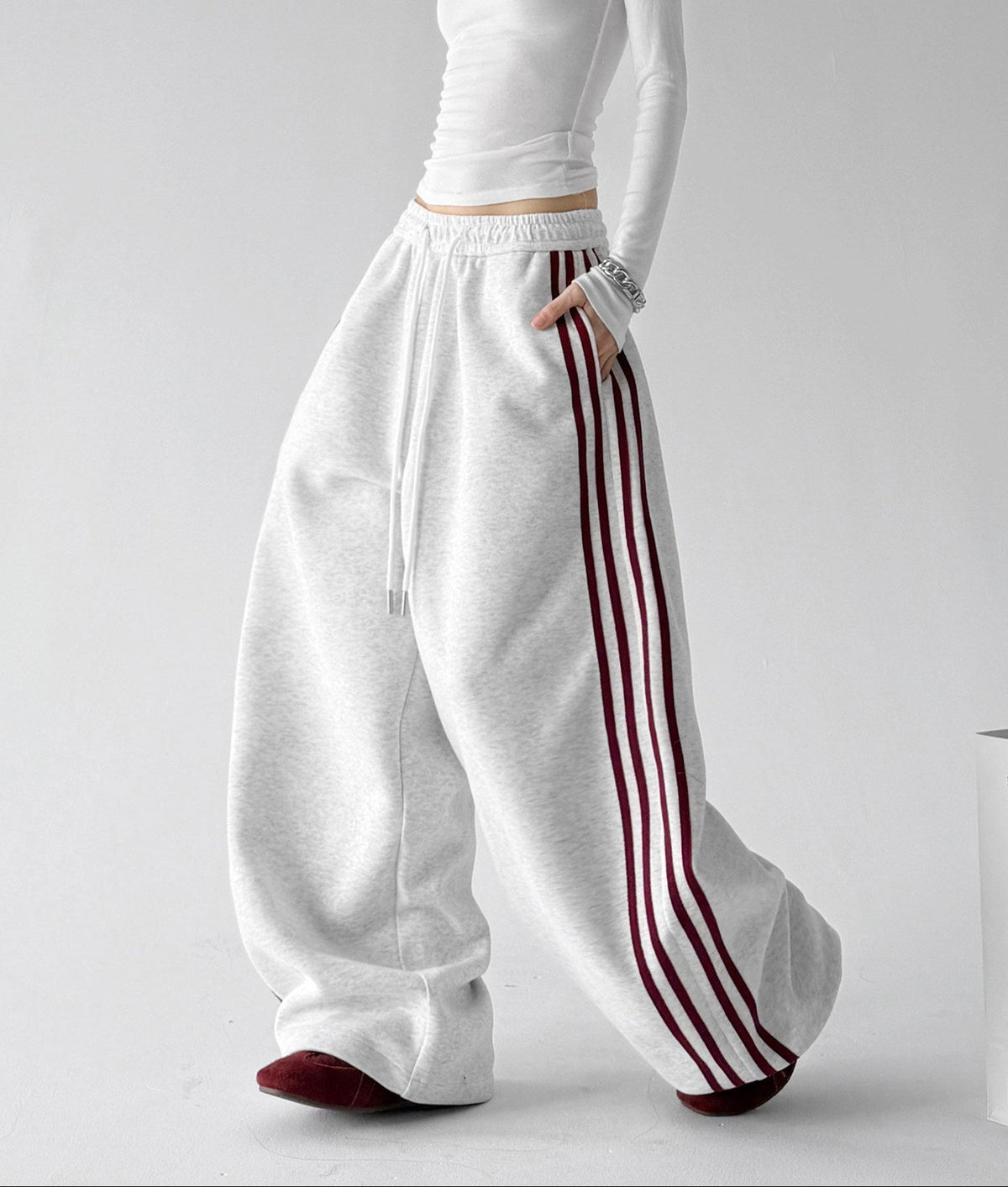 Triple-Stripe Wide-Leg Sweatpants - CT8312 - COPPING THREADS - CT ORIGINALS