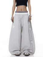 Triple Waistband Letter Print Scythe Parachute Pants - COPPING THREADS - CT Select