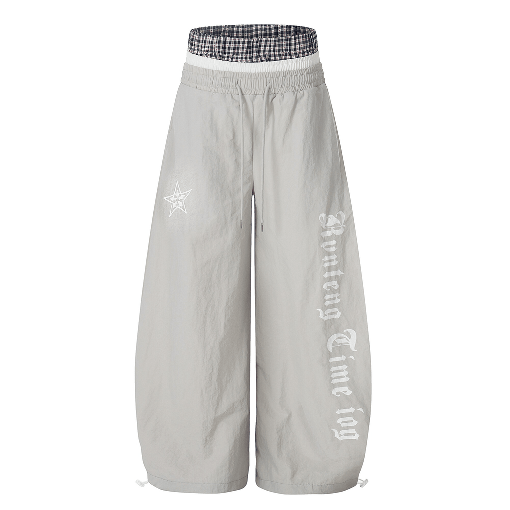 Triple Waistband Letter Print Scythe Parachute Pants - COPPING THREADS - CT Select