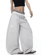Triple Waistband Letter Print Scythe Parachute Pants - COPPING THREADS - CT Select