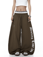 Triple Waistband Letter Print Scythe Parachute Pants - COPPING THREADS - CT Select