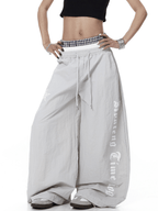 Triple Waistband Letter Print Scythe Parachute Pants - COPPING THREADS - CT Select