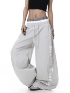 Triple Waistband Letter Print Scythe Parachute Pants - COPPING THREADS - CT Select