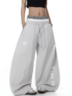 Triple Waistband Letter Print Scythe Parachute Pants - COPPING THREADS - CT Select