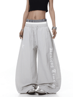 Triple Waistband Letter Print Scythe Parachute Pants - COPPING THREADS - CT Select