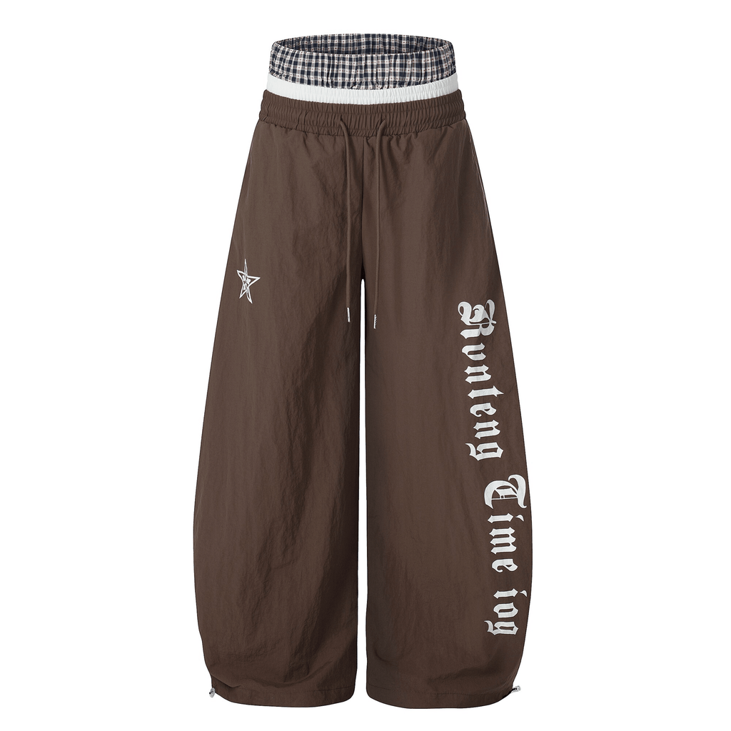 Triple Waistband Letter Print Scythe Parachute Pants - COPPING THREADS - CT Select