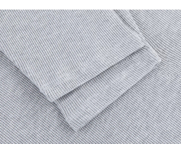 IDLT layered look waffle top, heather gray cuffs.