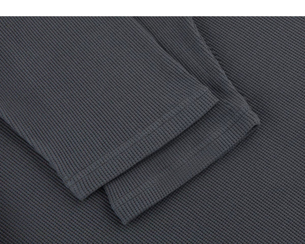 IDLT layered look waffle top, dark gray cuffs.