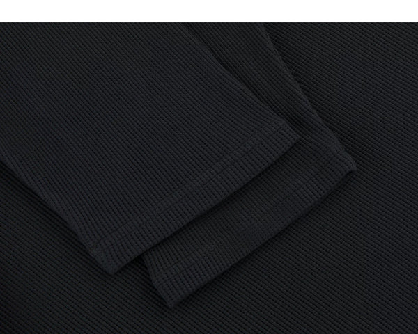 IDLT layered look waffle top, black cuffs.