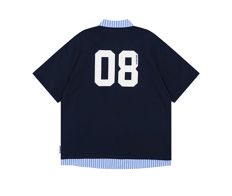 Two - Layer Patchwork Polo Jersey Tee - COPPING THREADS - CT Select