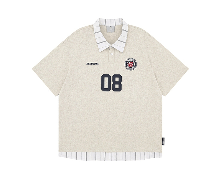 Two - Layer Patchwork Polo Jersey Tee - COPPING THREADS - CT Select