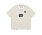 Two - Layer Patchwork Polo Jersey Tee - COPPING THREADS - CT Select