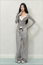 Two - Piece V - Neck Modal Long Sleeve Top - COPPING THREADS - AGAM