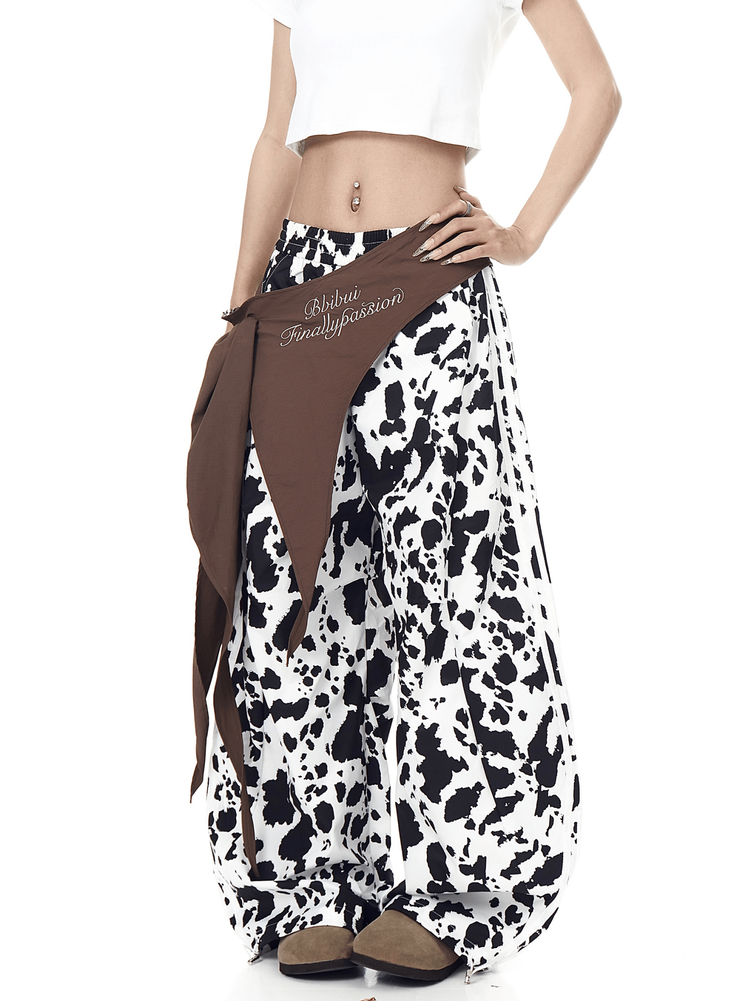 Two - Tone Cow Print Paratrooper Pants - COPPING THREADS - CT Select