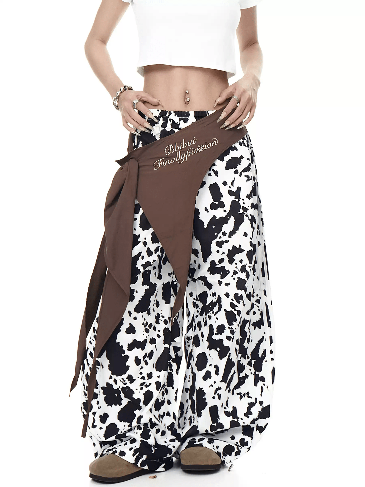 Two - Tone Cow Print Paratrooper Pants - COPPING THREADS - CT Select