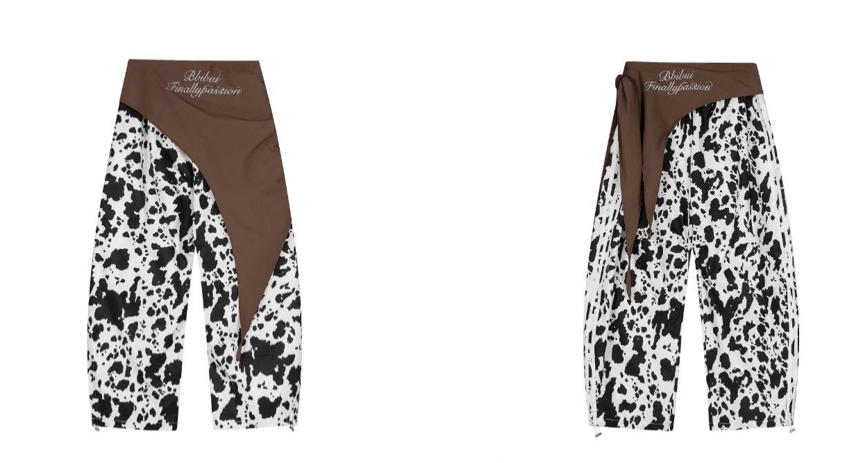 Two - Tone Cow Print Paratrooper Pants - COPPING THREADS - CT Select
