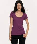 U - Neck Slim Fit Short Sleeve Tee - COPPING THREADS - Anna Aneae