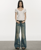 U - Neck Slim Fit Short Sleeve Tee - COPPING THREADS - Anna Aneae