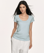 U - Neck Slim Fit Short Sleeve Tee - COPPING THREADS - Anna Aneae