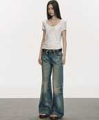 U - Neck Slim Fit Short Sleeve Tee - COPPING THREADS - Anna Aneae