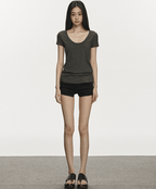 U - Neck Slim Fit Short Sleeve Tee - COPPING THREADS - Anna Aneae