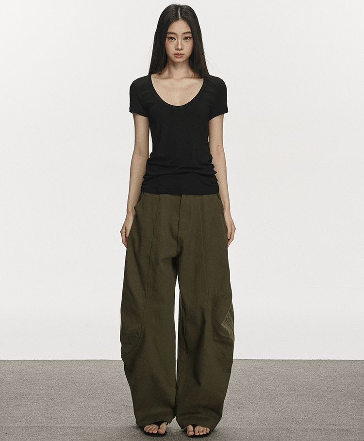 U - Neck Slim Fit Short Sleeve Tee - COPPING THREADS - Anna Aneae