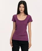 U - Neck Slim Fit Short Sleeve Tee - COPPING THREADS - Anna Aneae