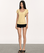 U - Neck Slim Fit Short Sleeve Tee - COPPING THREADS - Anna Aneae