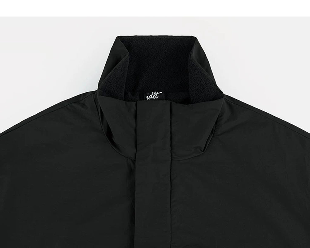 IDLT lined jacket, black stand collar.