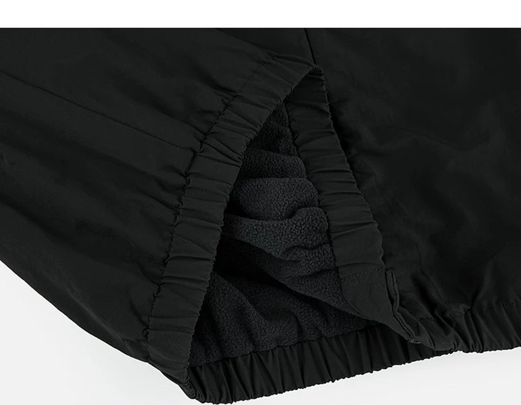 IDLT lined jacket, black folded hem and lining.