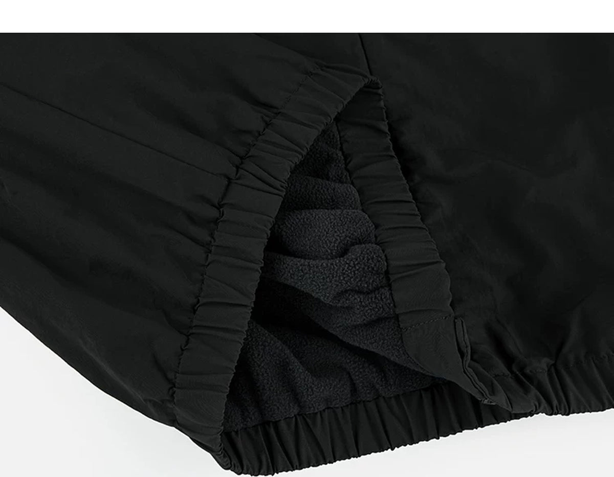 IDLT lined jacket, black folded hem and lining.