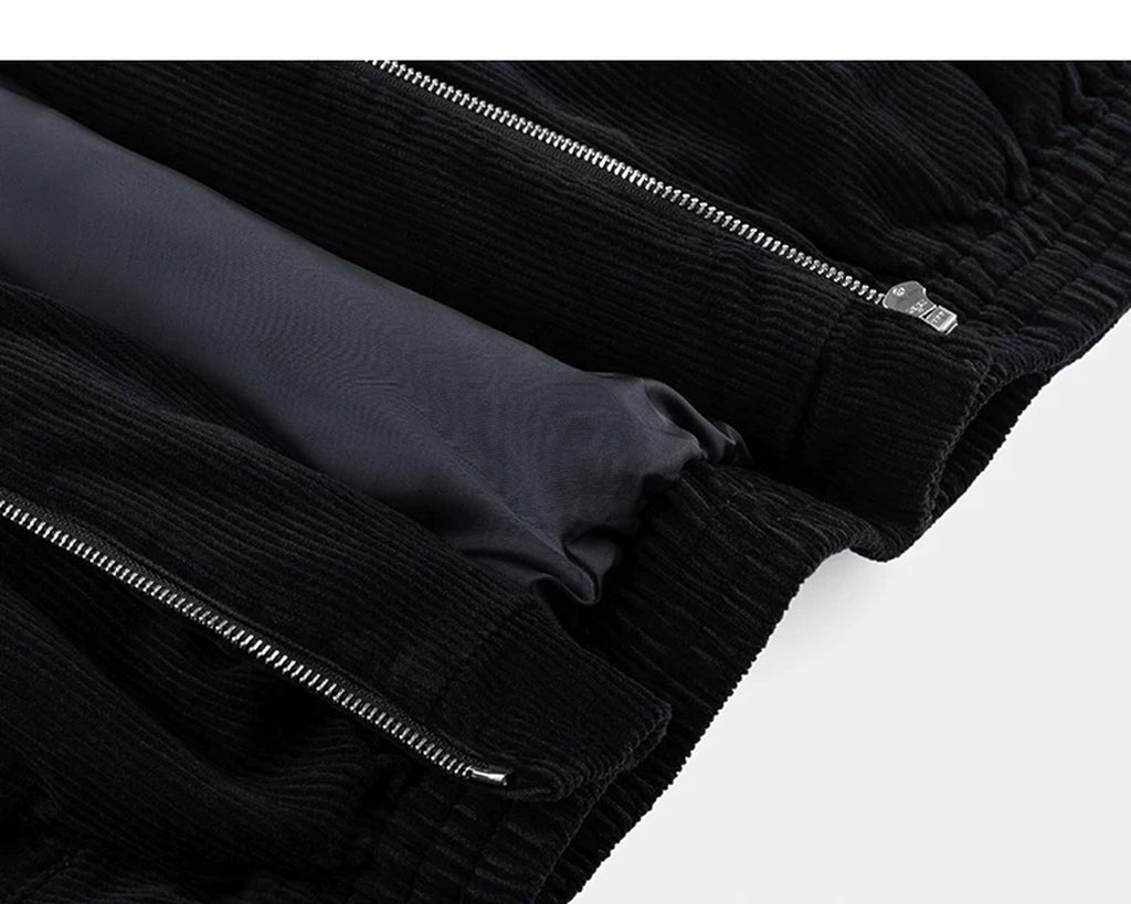 IDLT corduroy jacket, black inner zipper and lining.