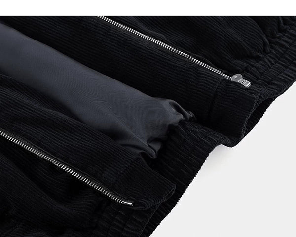 IDLT corduroy jacket, black inner zipper and lining.