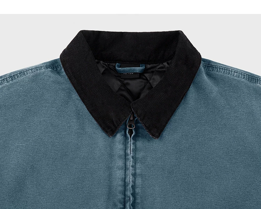 IDLT work jacket, blue contrast collar.
