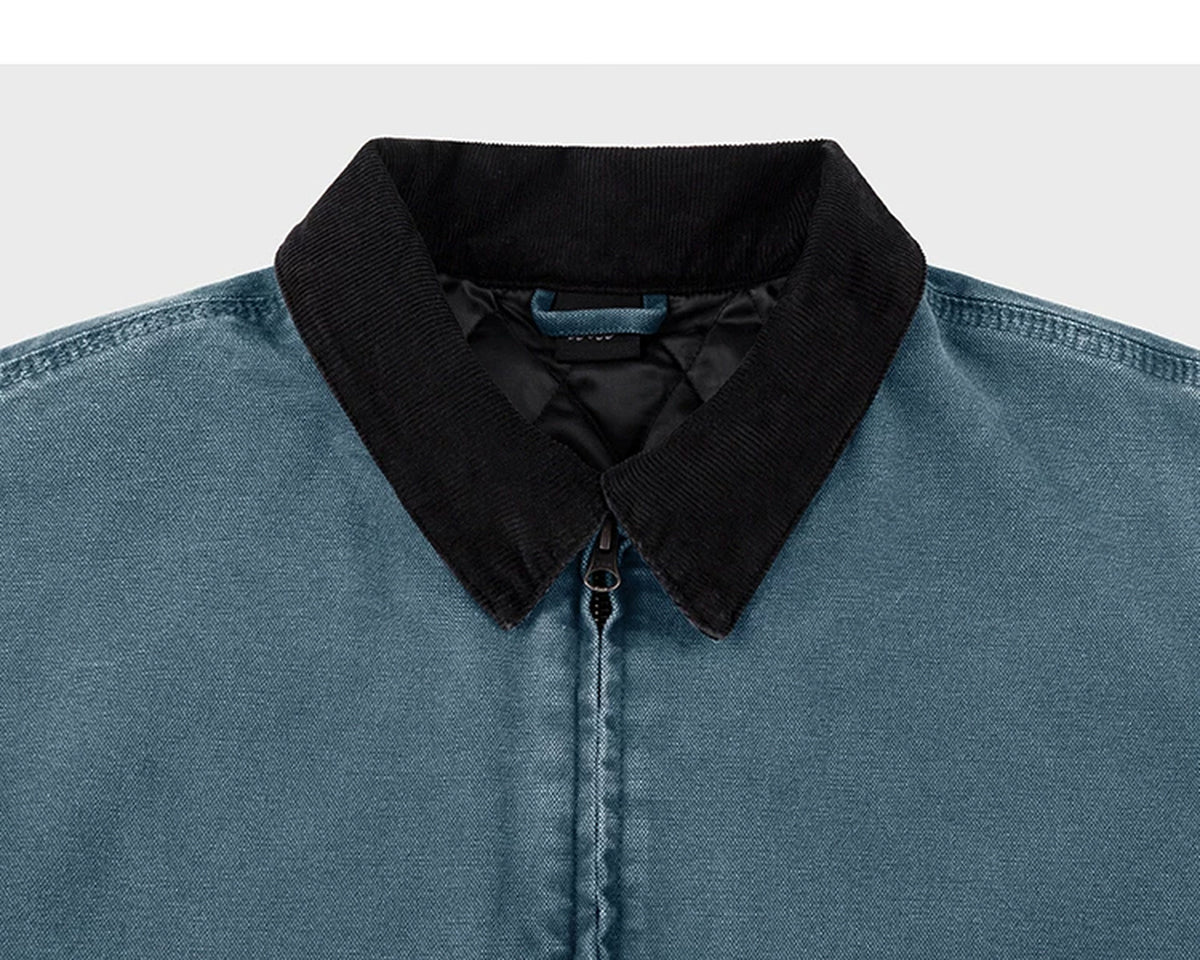 IDLT work jacket, blue contrast collar.