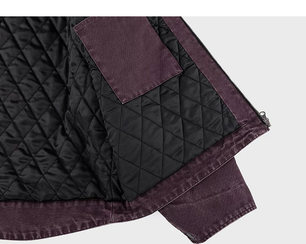 IDLT work jacket, burgundy inner pocket and lining.