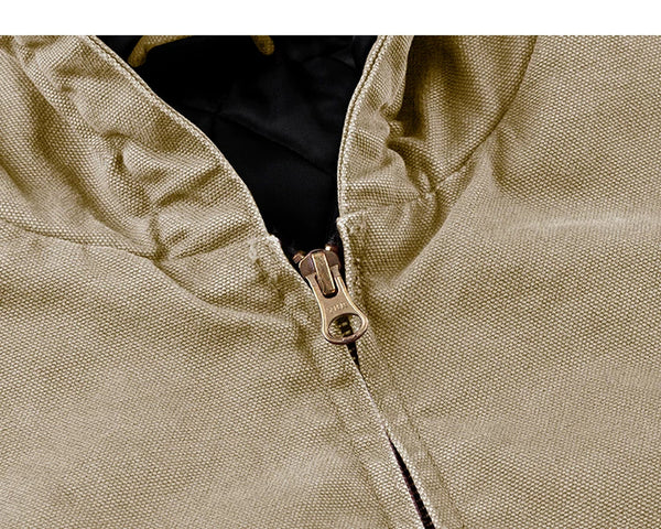 IDLT lined zip hoodie, beige zipper.