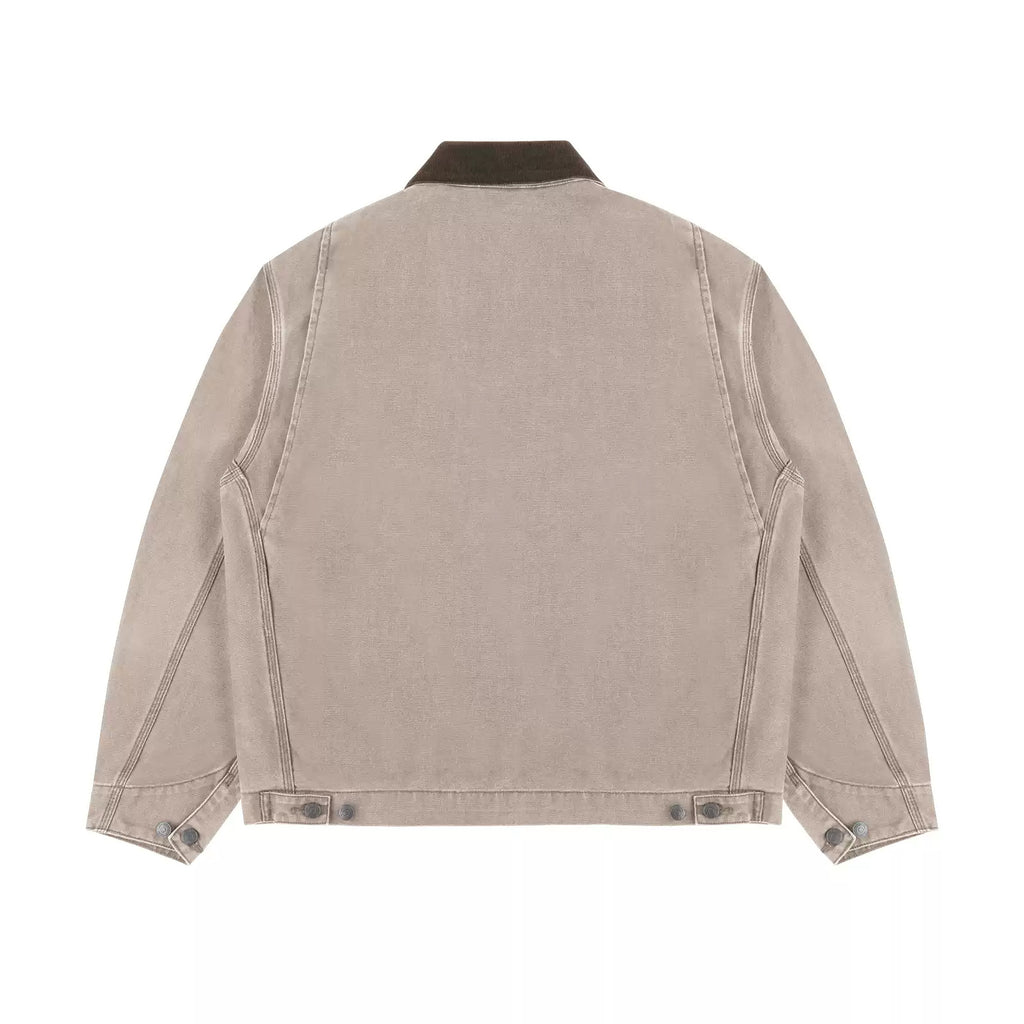 IDLT work jacket, beige back.